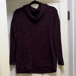 aerie Marled Plum/Black Cowl Neck Sweater